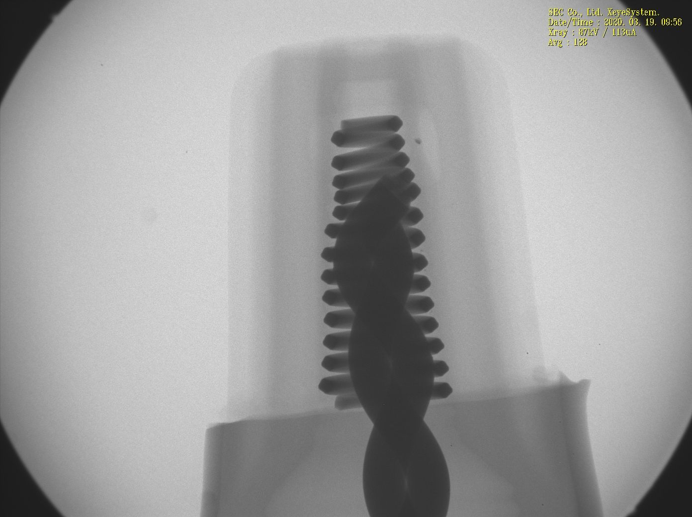 솔넥터 내부 솔더 슬리브 X-ray 검사